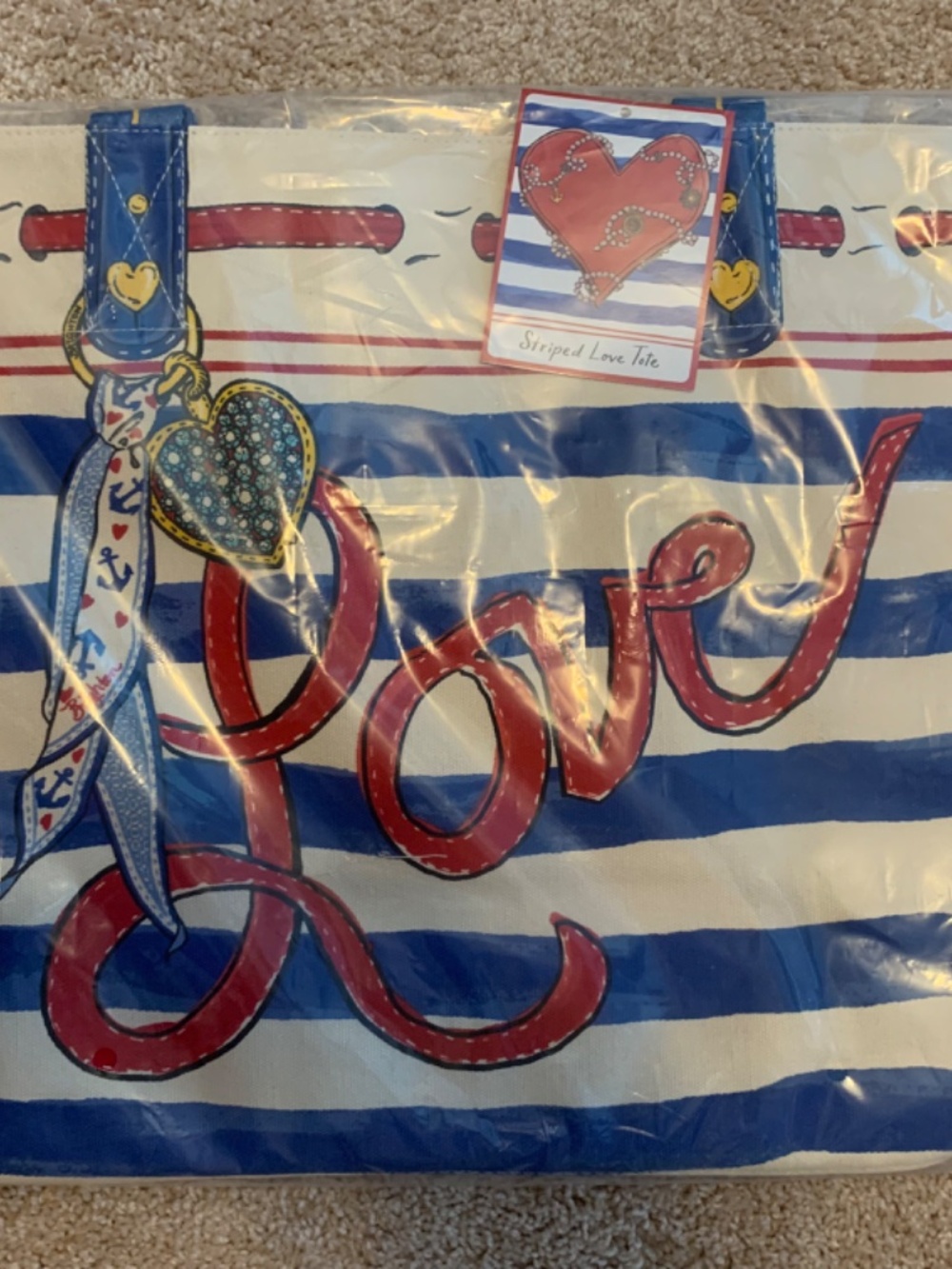 Brighton Striped Love Tote Bag